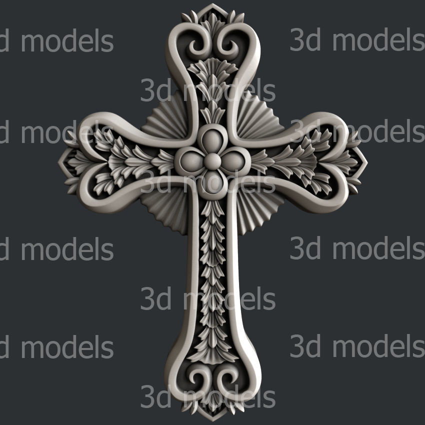 3d STL models for CNC router or 3dprinter Cross 25 hopelovefaith 3D model_2