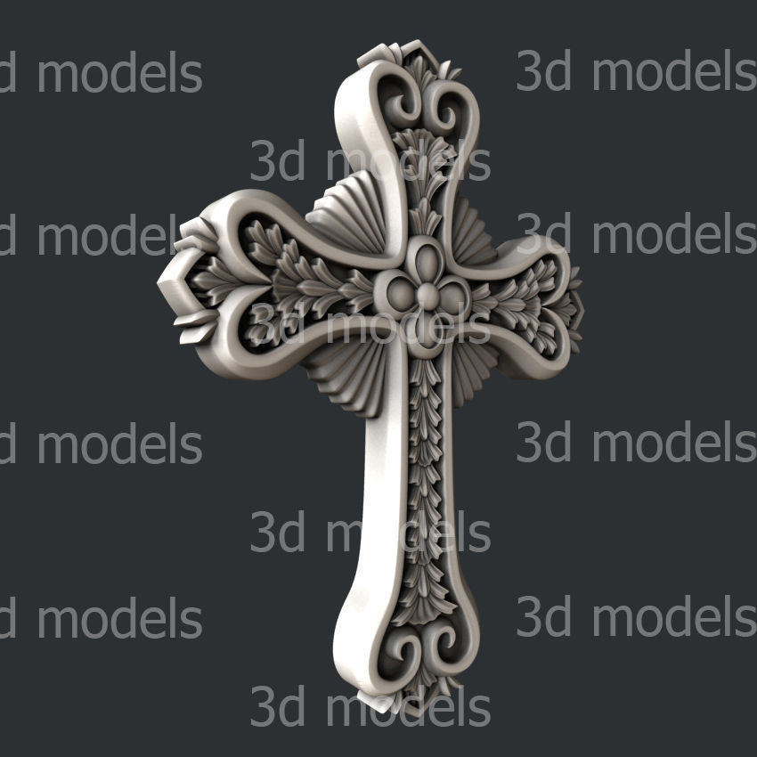 3d STL models for CNC router or 3dprinter Cross 25 hopelovefaith 3D model_1