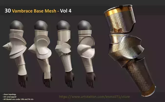 30 Vambrace Base Mesh - Vol 4