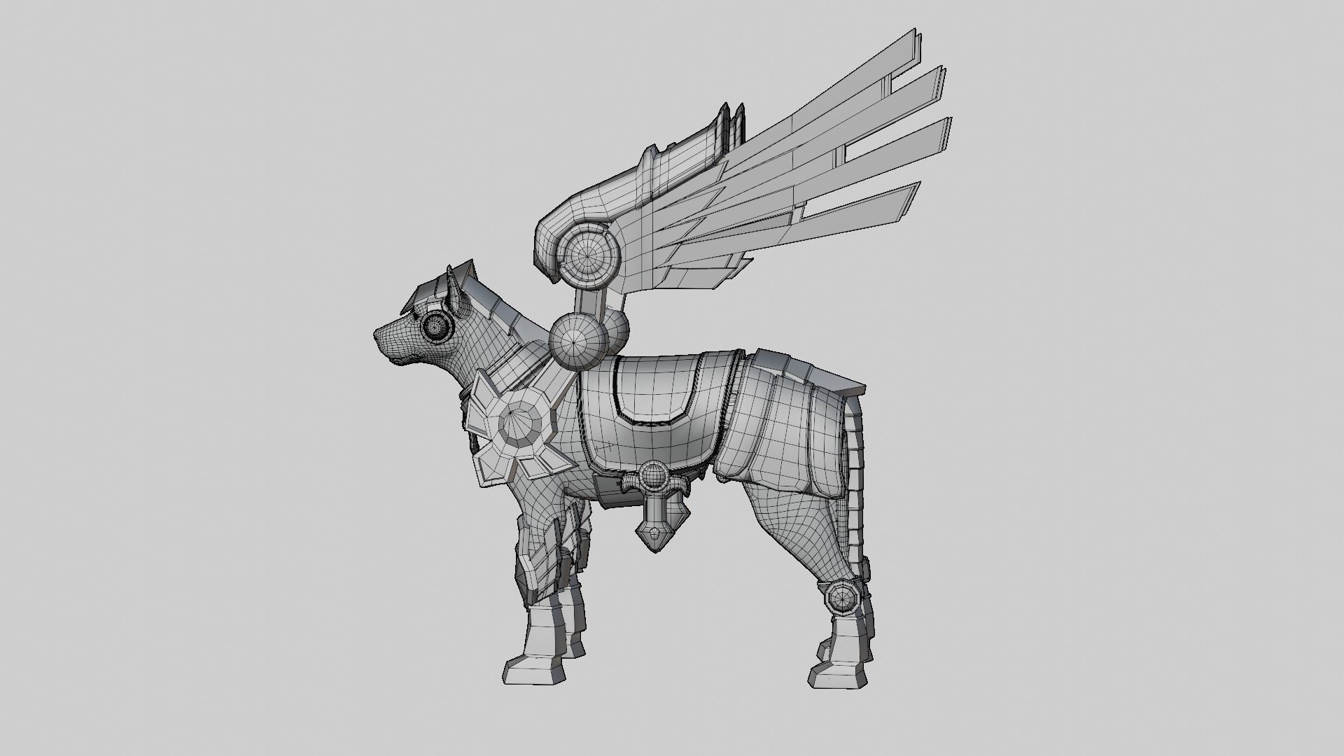 Dog Dragon Armor 3D model_4