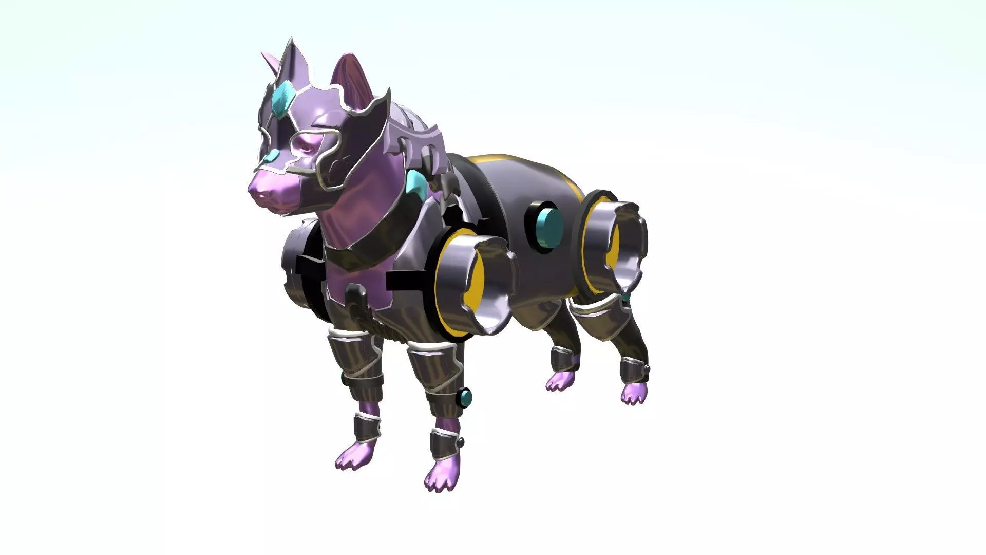 Dog Sci-fi Armor 3D model_0
