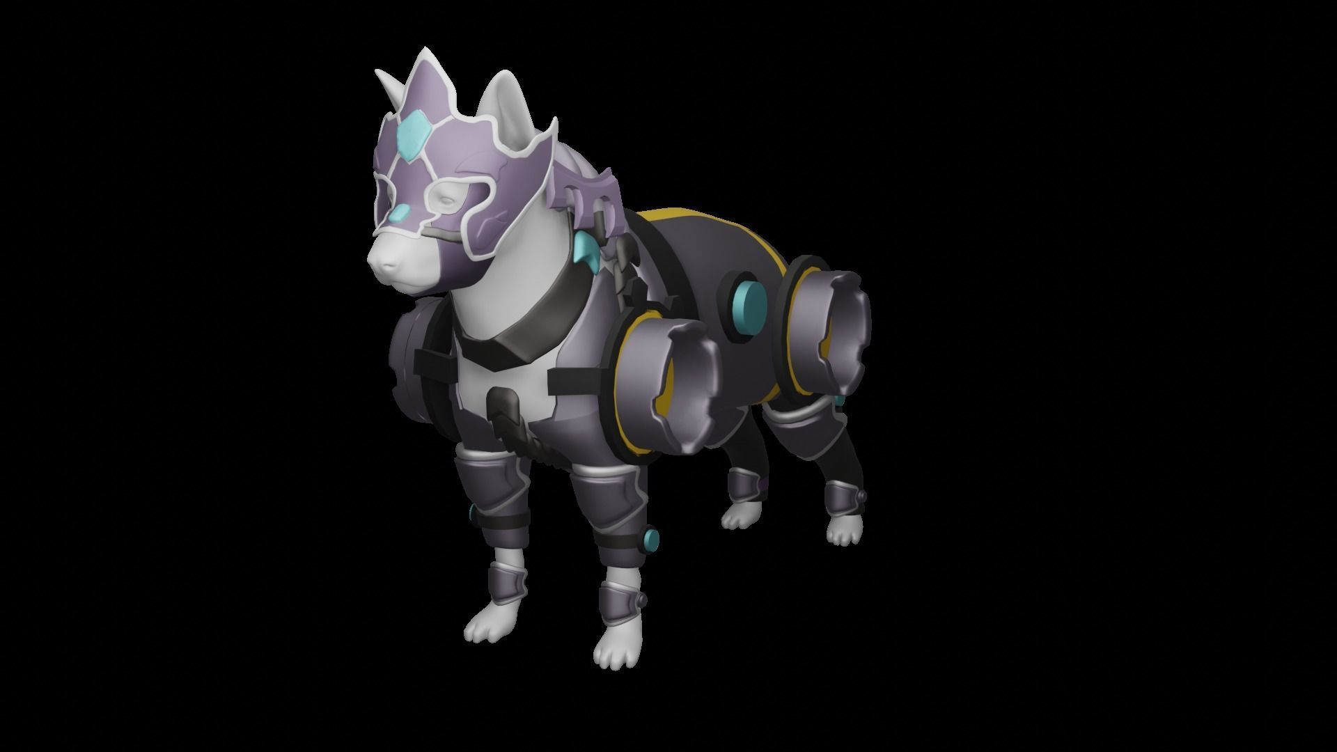Dog Sci-fi Armor 3D model_4