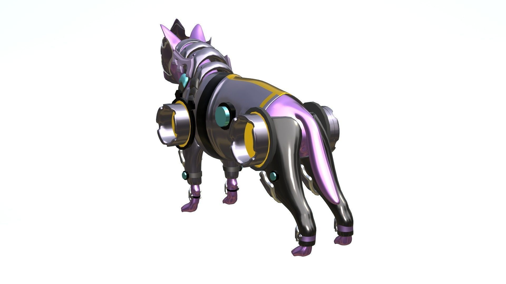 Dog Sci-fi Armor 3D model_2