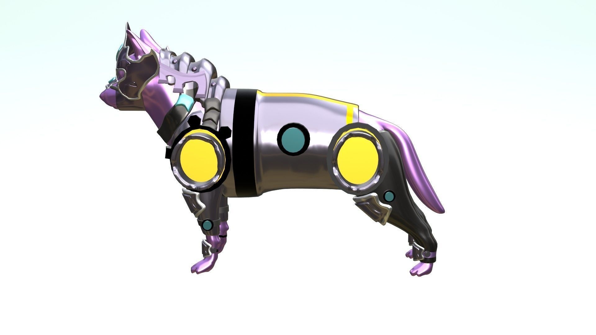 Dog Sci-fi Armor 3D model_1