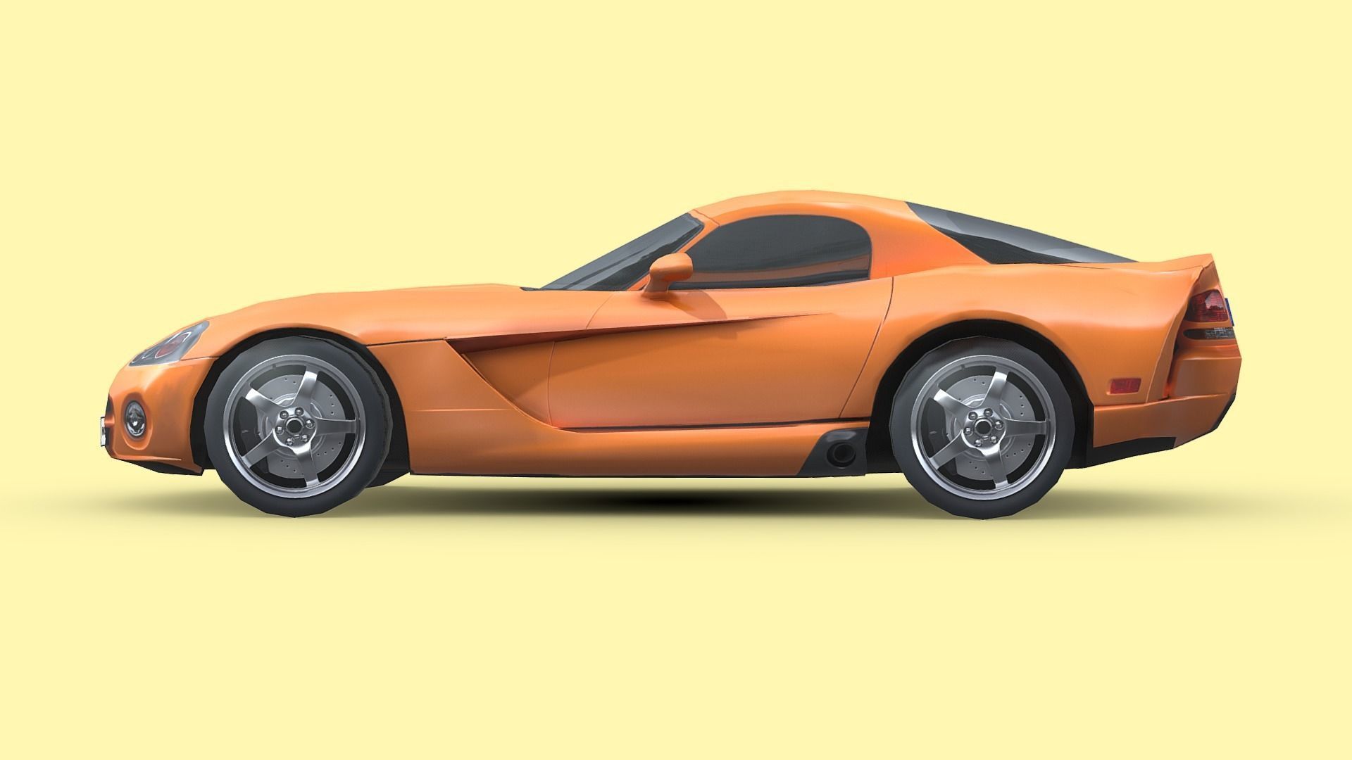 Dodge Viper SRT 2010 Low-poly 3D model_1