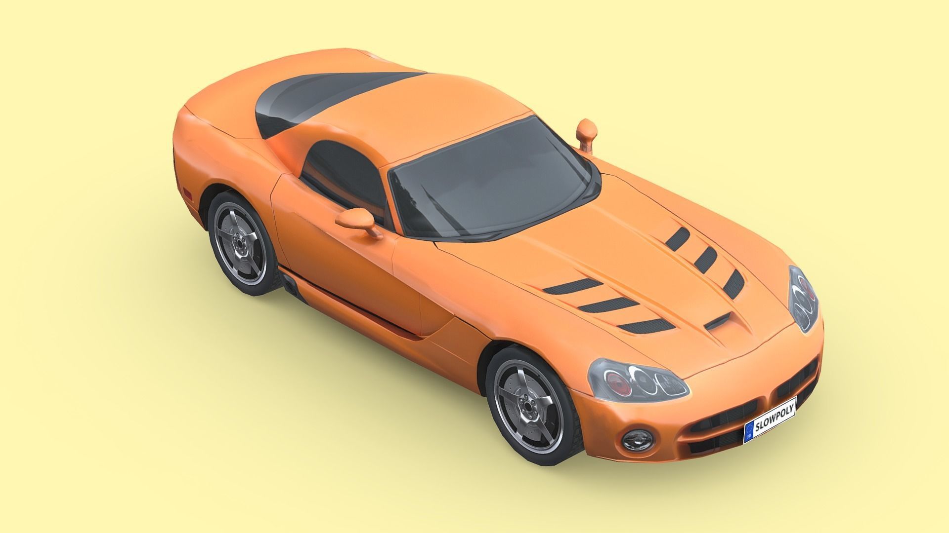 Dodge Viper SRT 2010 Low-poly 3D model_2