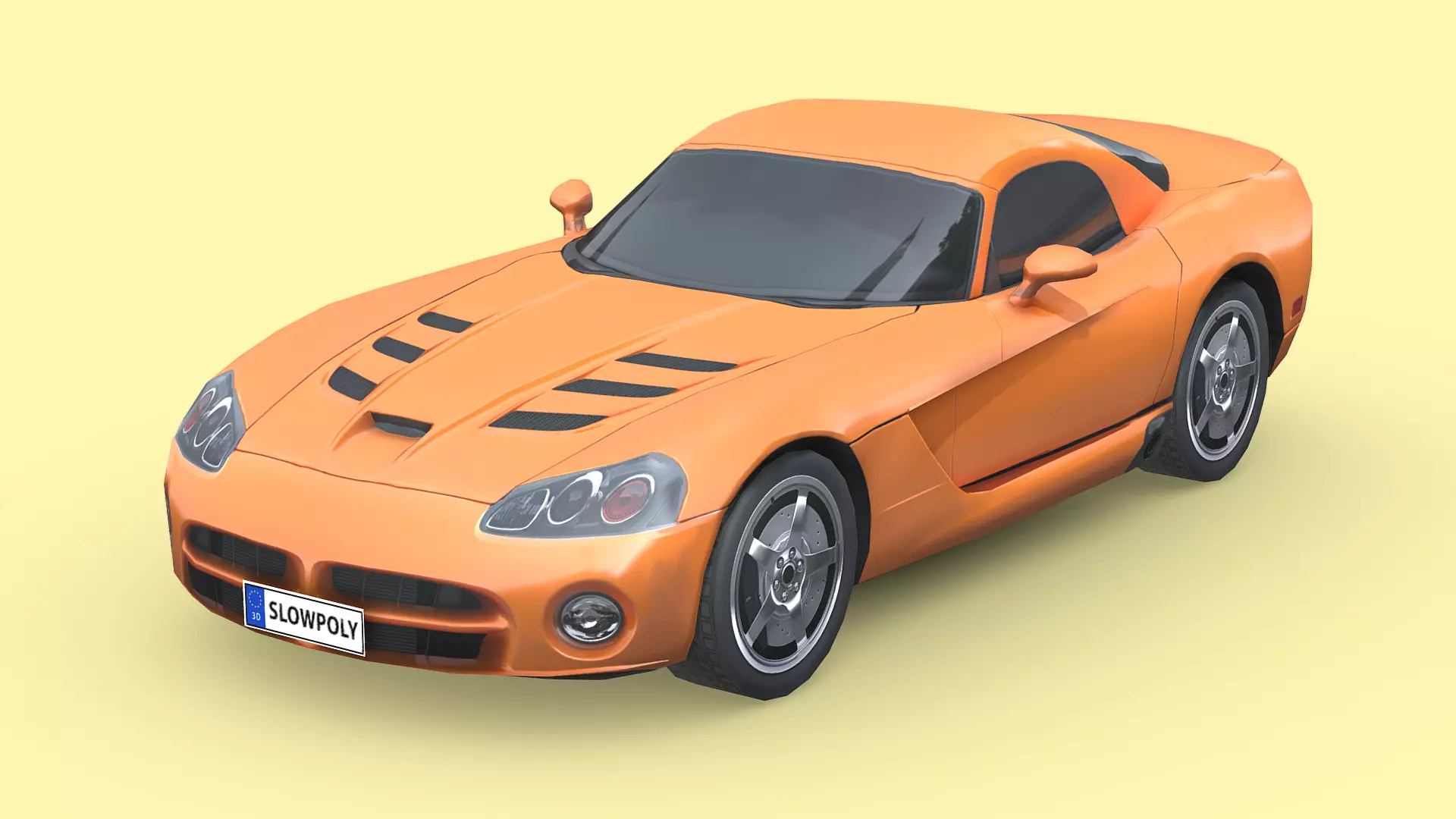 Dodge Viper SRT 2010 Low-poly 3D model_0