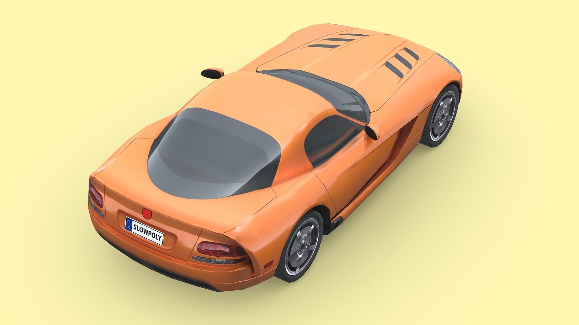 Dodge Viper SRT 2010 Low-poly 3D model_4