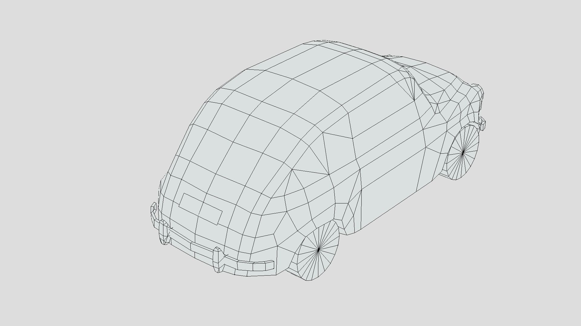 Fiat 600D 1965 Low-poly 3D model_4