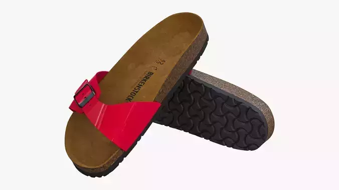 Birkenstock Madrid Red Patent 3D model