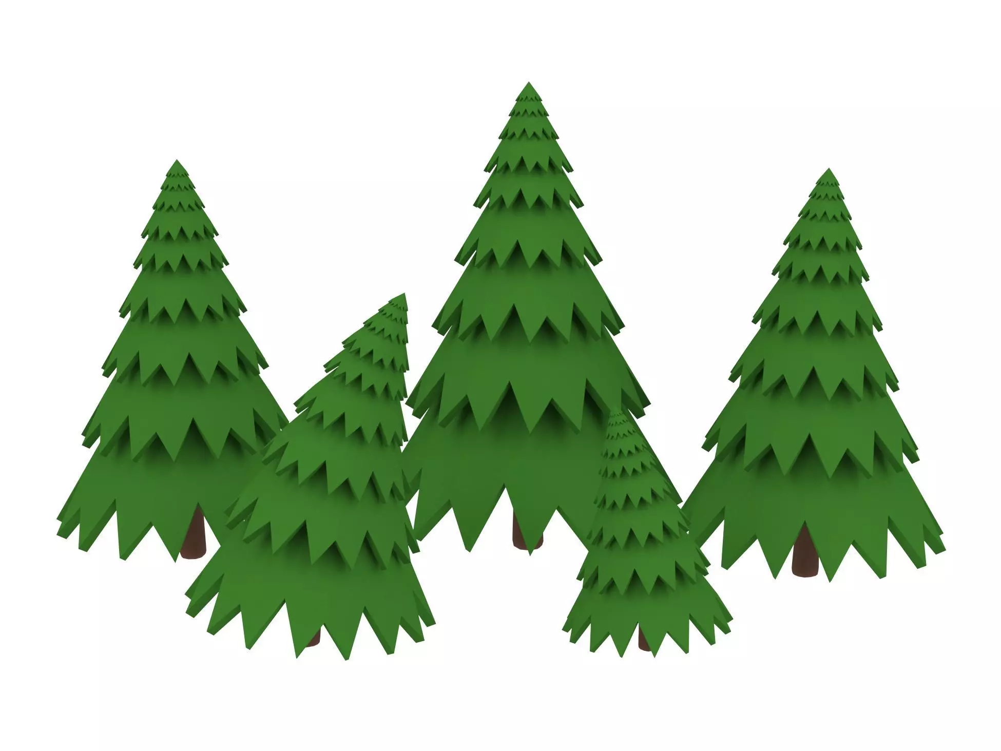 Forest trees Low-poly 3D model_0