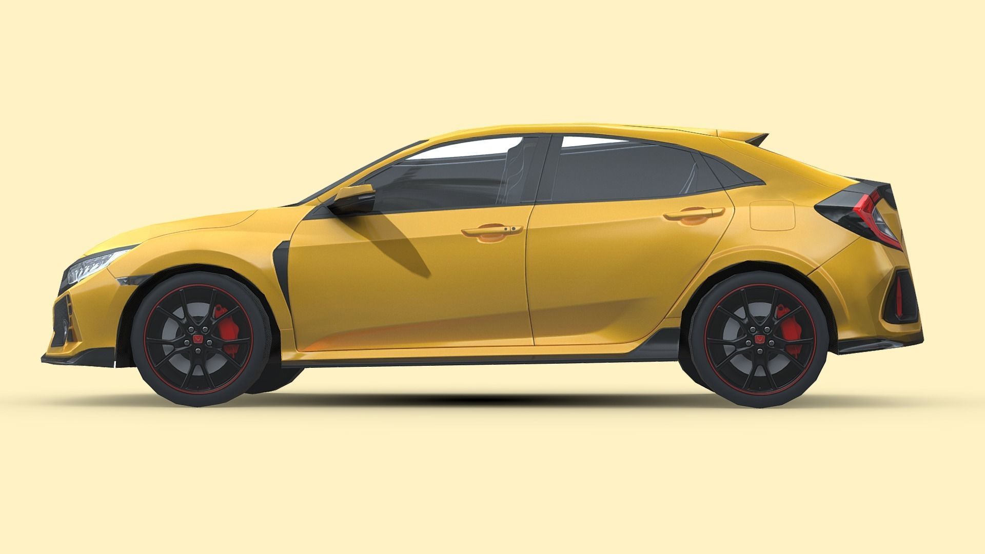 Honda Civic Type R 2018 Low-poly 3D model_2