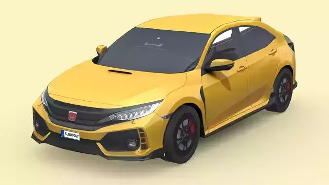 Honda Civic Type R 2018 Low-poly 3D model
