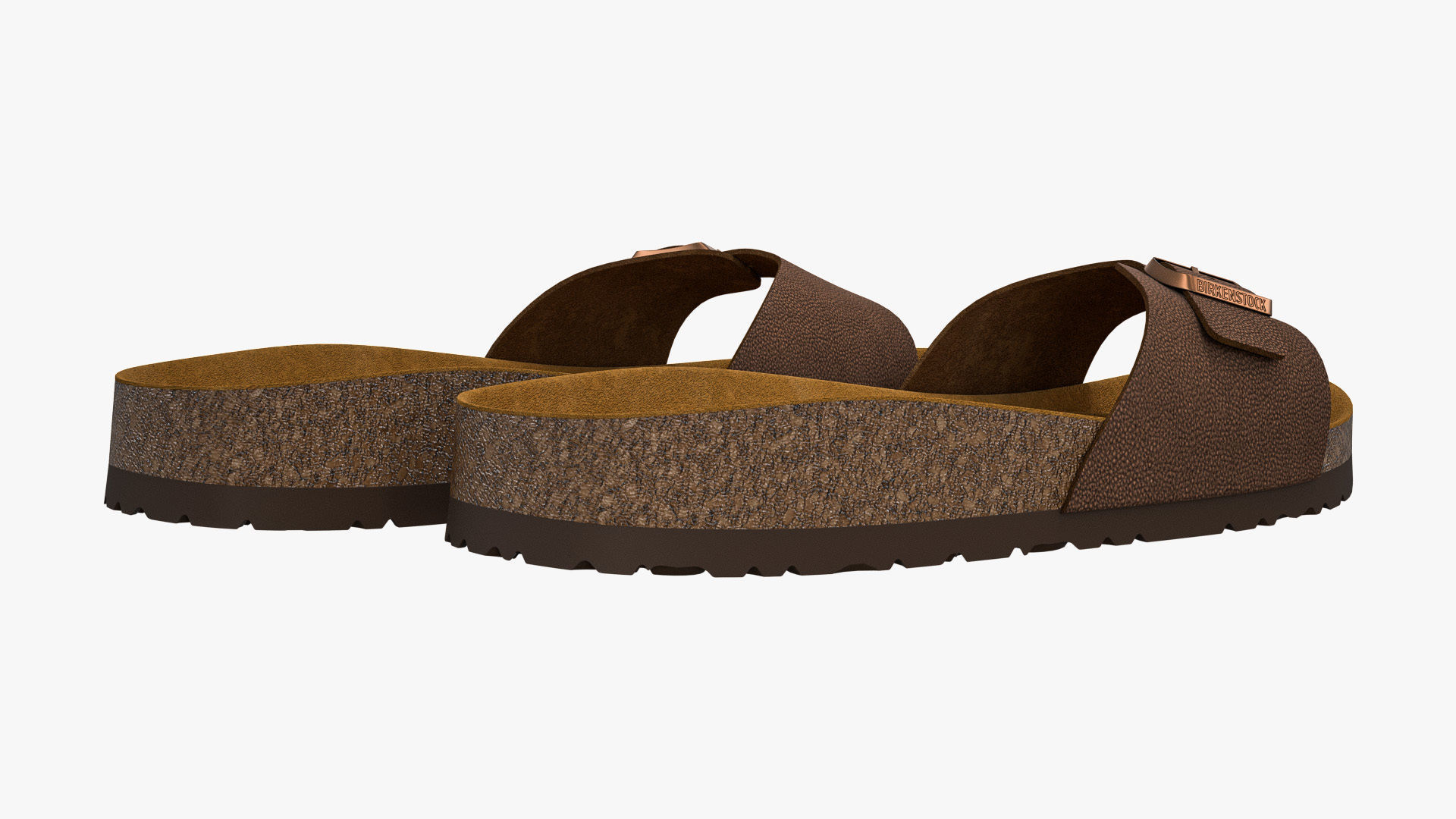 Birkenstock Madrid Brown Leather 3D model_5