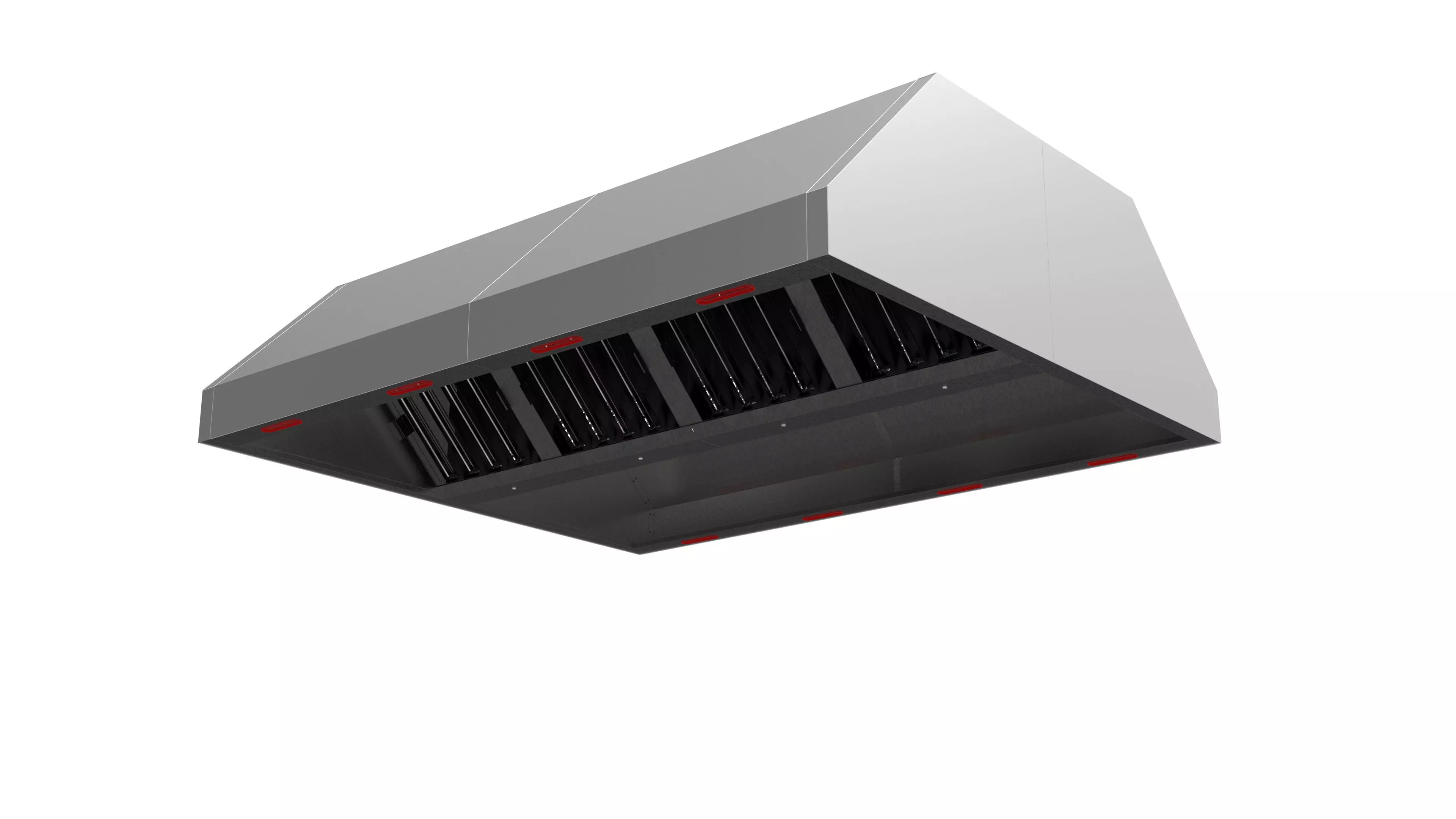 Commercial Kitchen Exhaus Hood 2400x2000x650 3D model