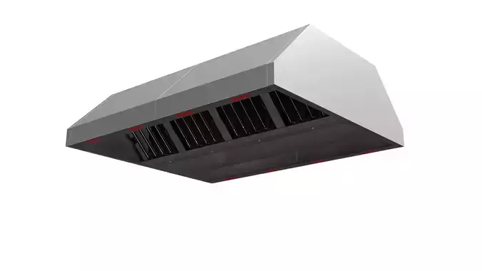 Commercial Kitchen Exhaus Hood 2400x2000x650 3D model