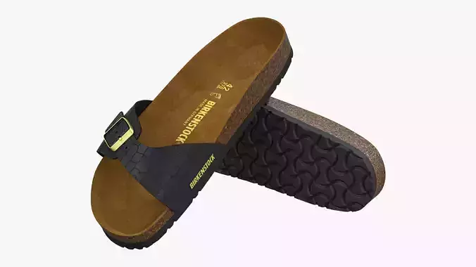 Birkenstock Madrid Black Croc 3D model