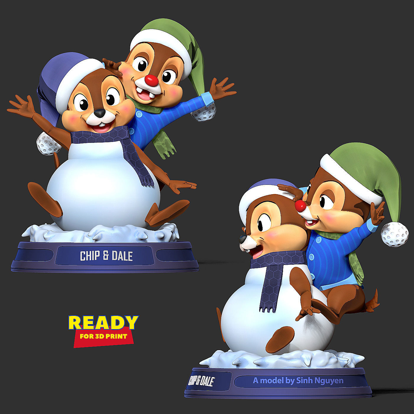 Chip and Dale - Merry Christmas 3D print model_3