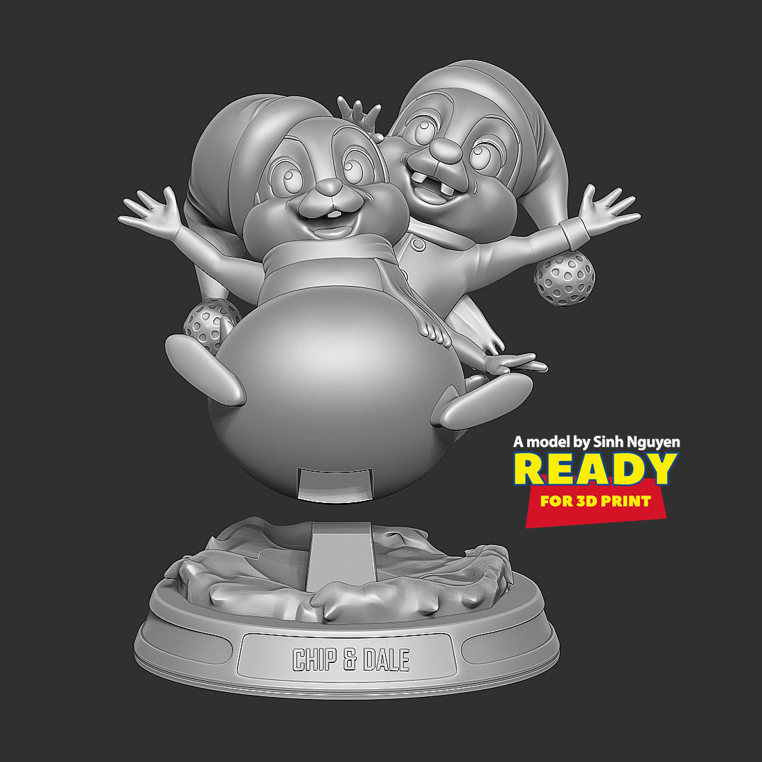 Chip and Dale - Merry Christmas 3D print model_2