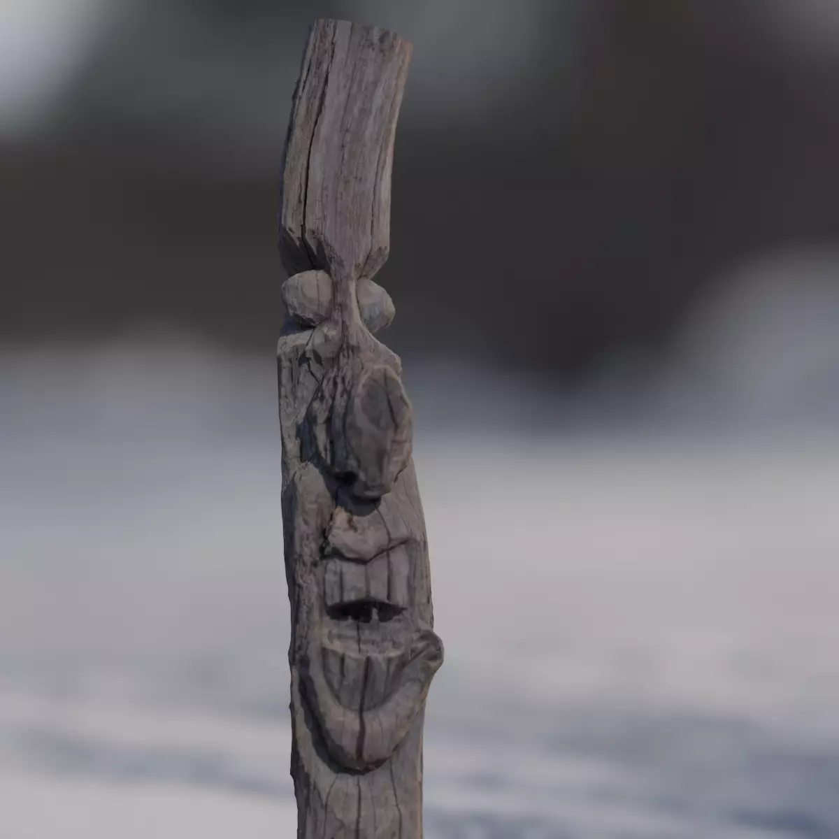 Korean Traditional Totem Pole 3D model_0