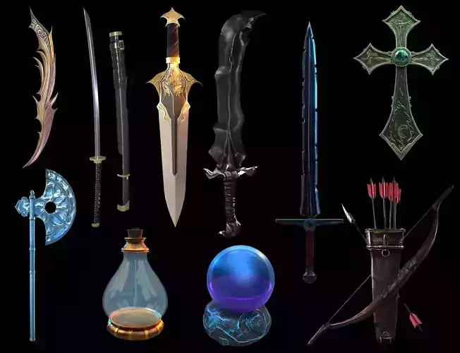 10 Fantasy Assets 3D Model Collection
