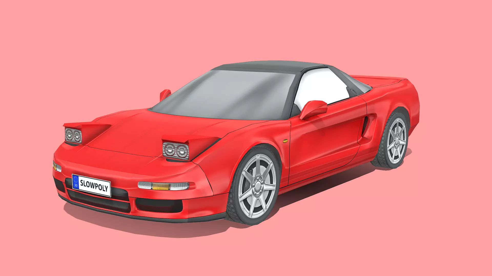 Honda NSX Type R Low-poly 3D model_0