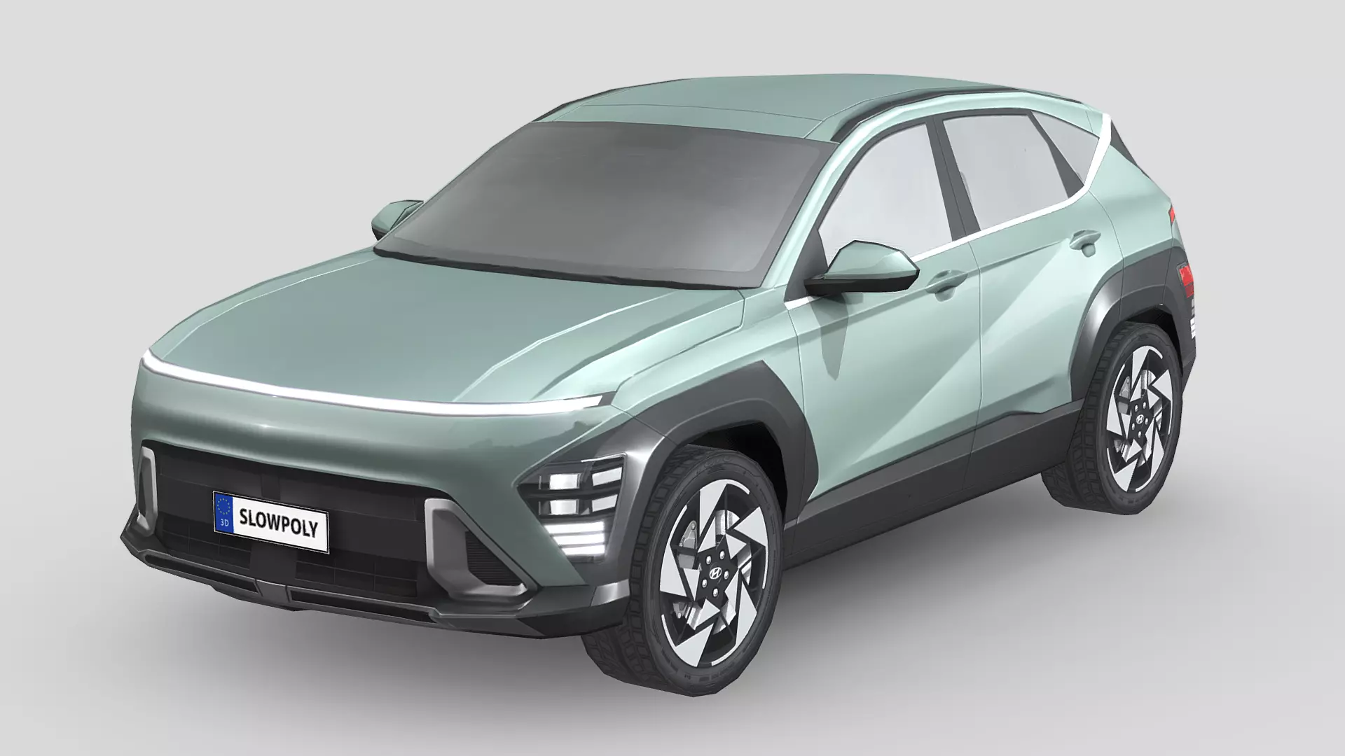 Hyundai Kona 2024 Low-poly 3D model_0
