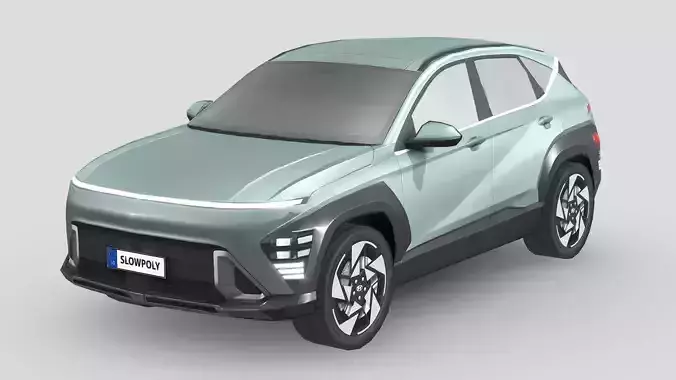 Hyundai Kona 2024 Low-poly 3D model Hyundai Kona 2024 Low-poly 3D model