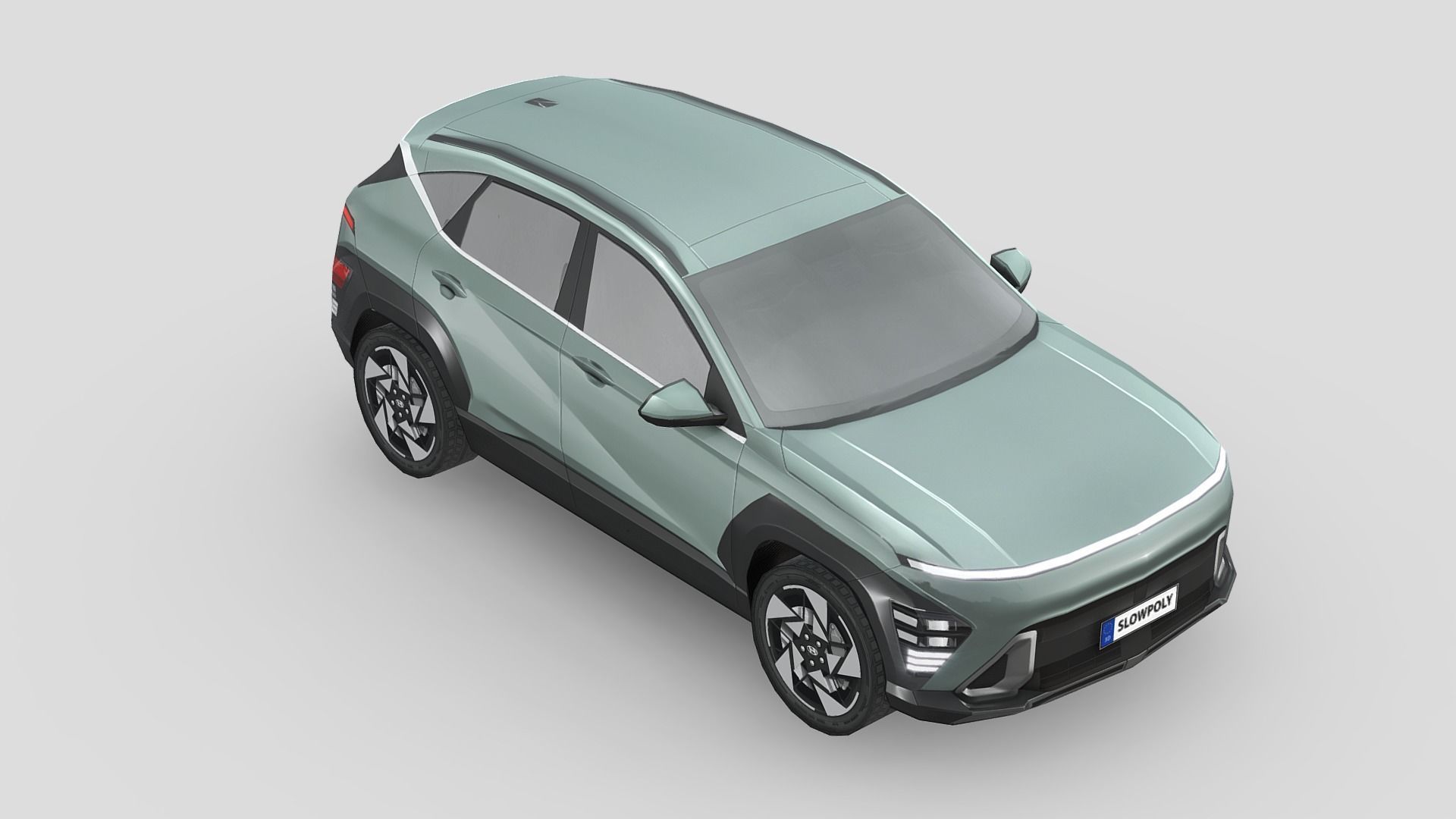 Hyundai Kona 2024 Low-poly 3D model_3