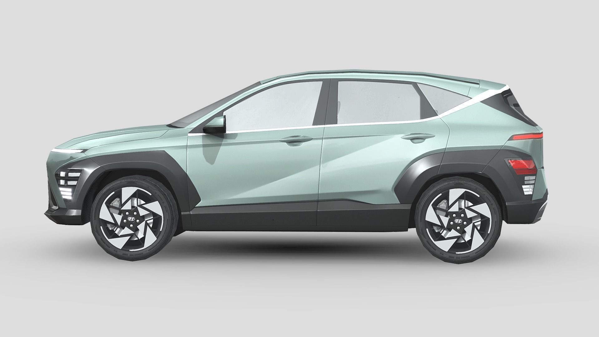 Hyundai Kona 2024 Low-poly 3D model_2