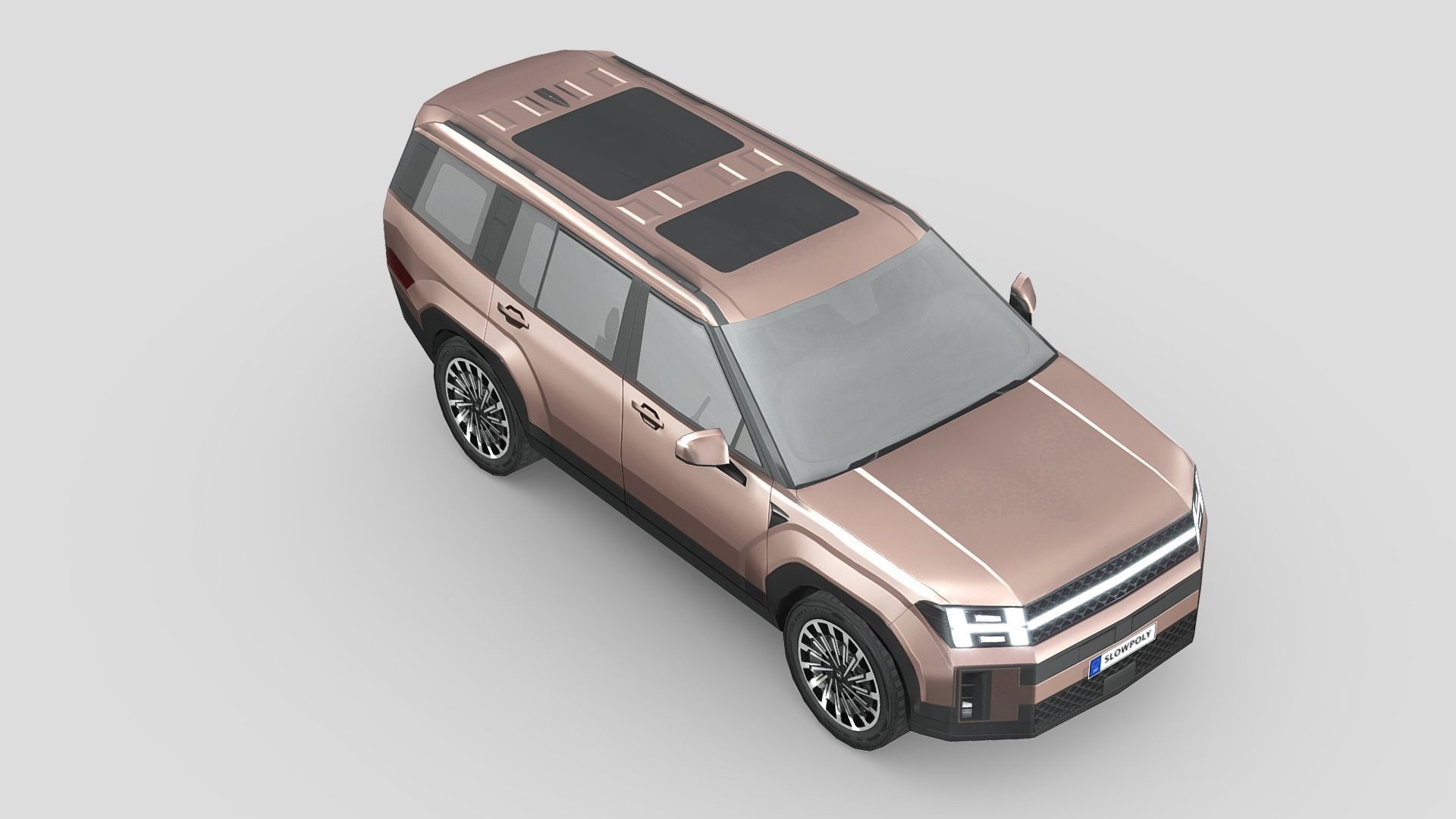 Hyundai Santa Fe 2024 Low-poly 3D model_3