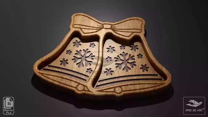 Christmas Bells Tray - CNC Files for Wood