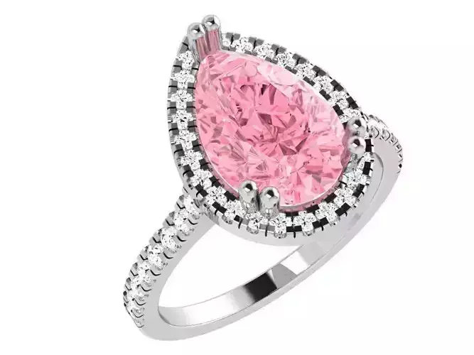 Pear Halo Ring 4641