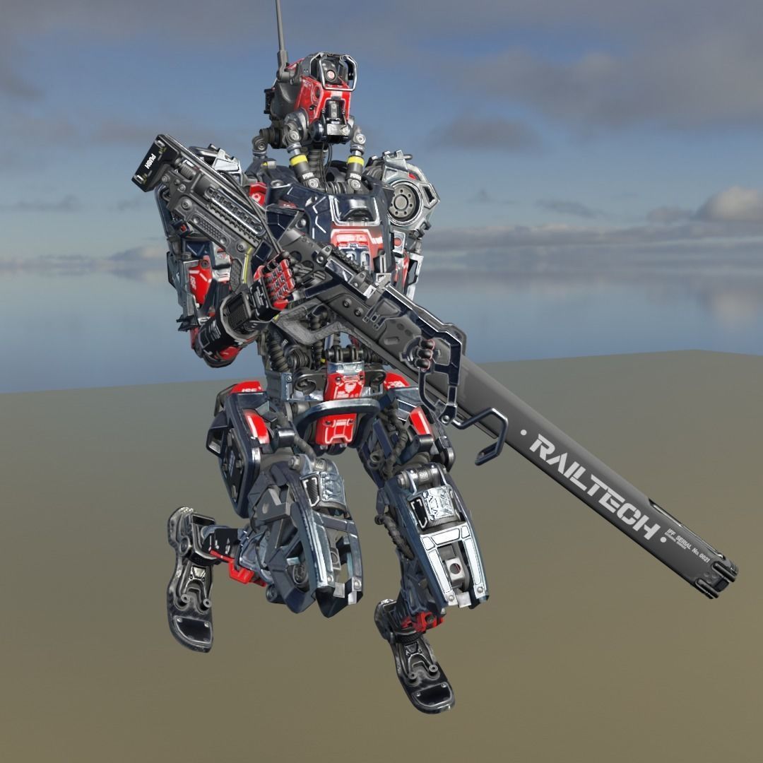 Sci-Fi Assault Soldier Low-poly 3D model_5