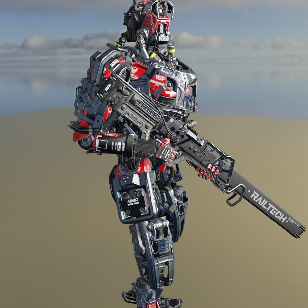 Sci-Fi Assault Soldier Low-poly 3D model_3