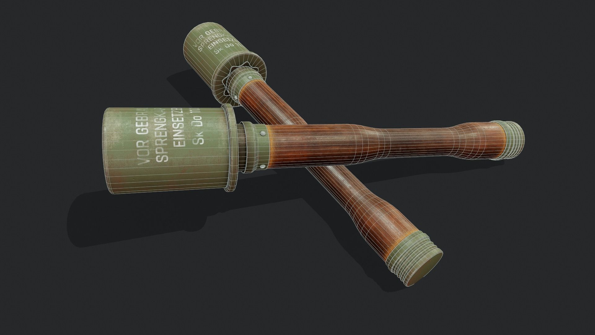 Stick Grenade - Tutorial Included Low-poly 3D model_5
