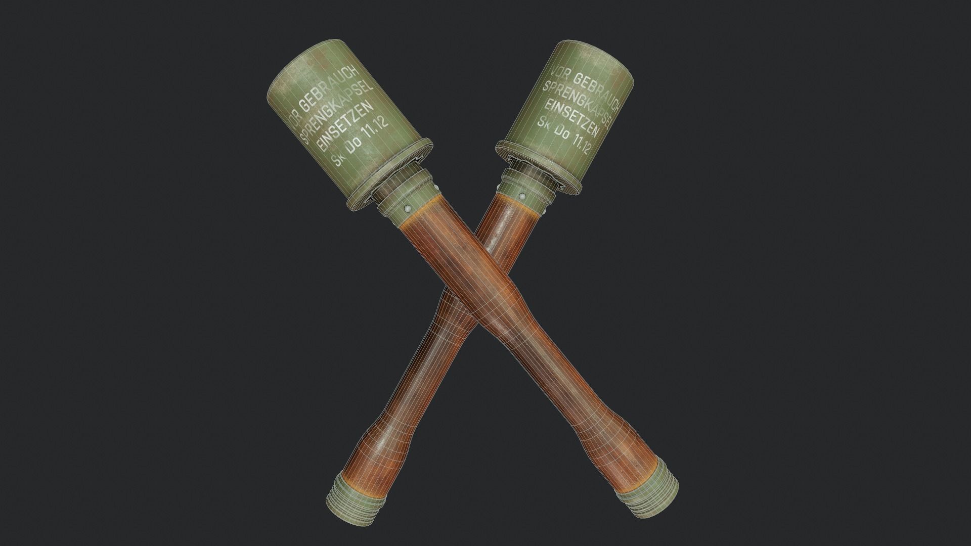 Stick Grenade - Tutorial Included Low-poly 3D model_3