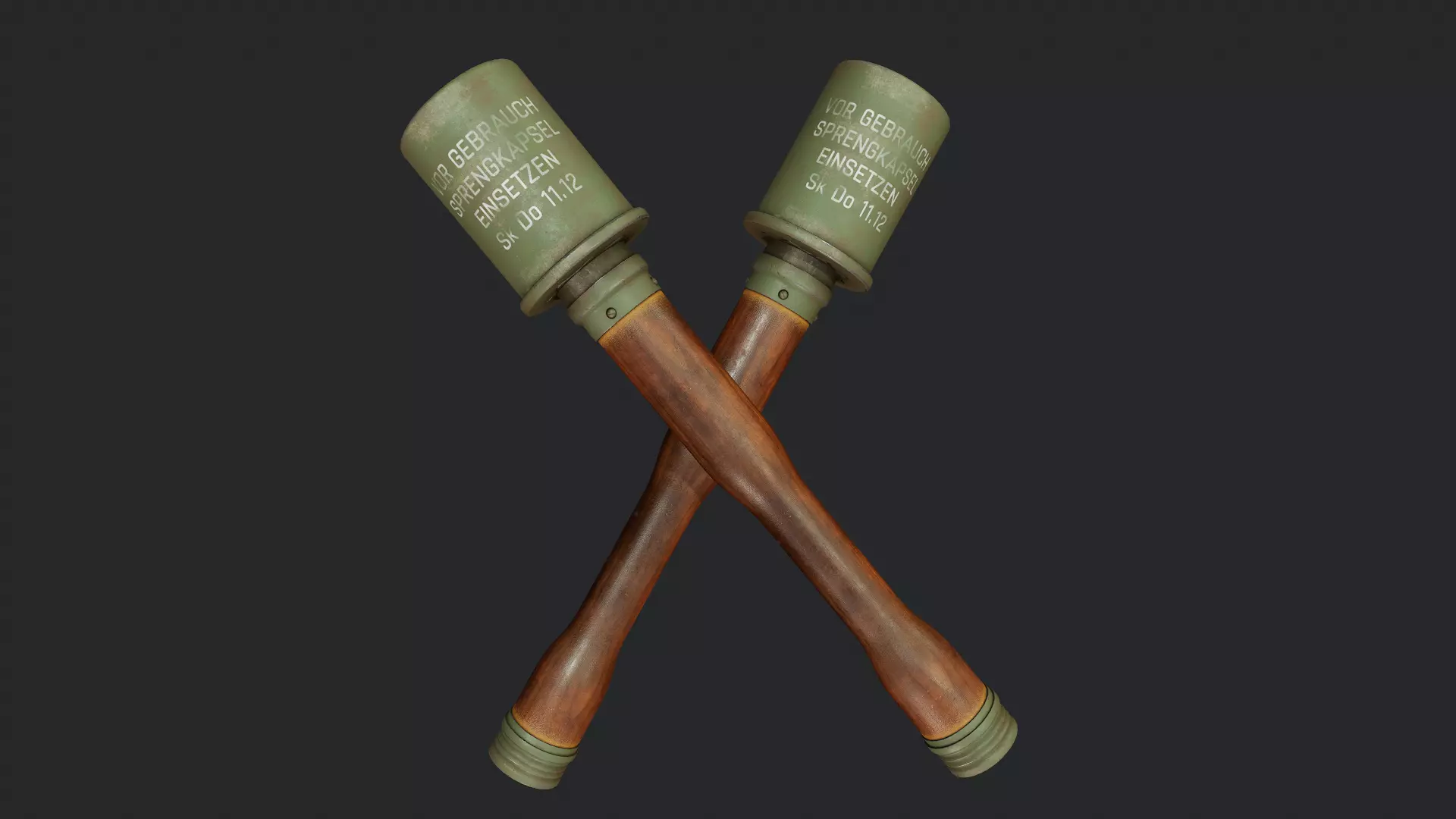 Stick Grenade - Tutorial Included Low-poly 3D model_0