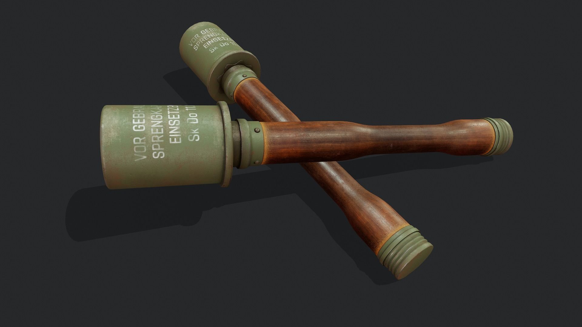 Stick Grenade - Tutorial Included Low-poly 3D model_4