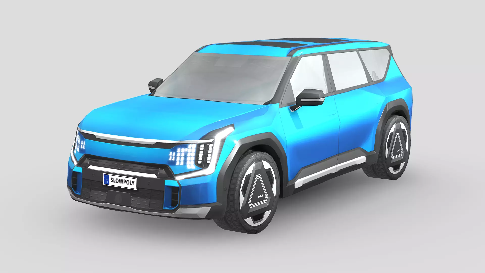 Kia EV9 GT-Line Low-poly 3D model_0