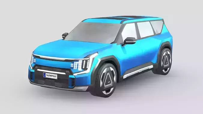 Kia EV9 GT-Line Low-poly 3D model