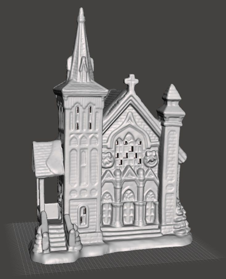 christmas village  cathedral 3D print model_6
