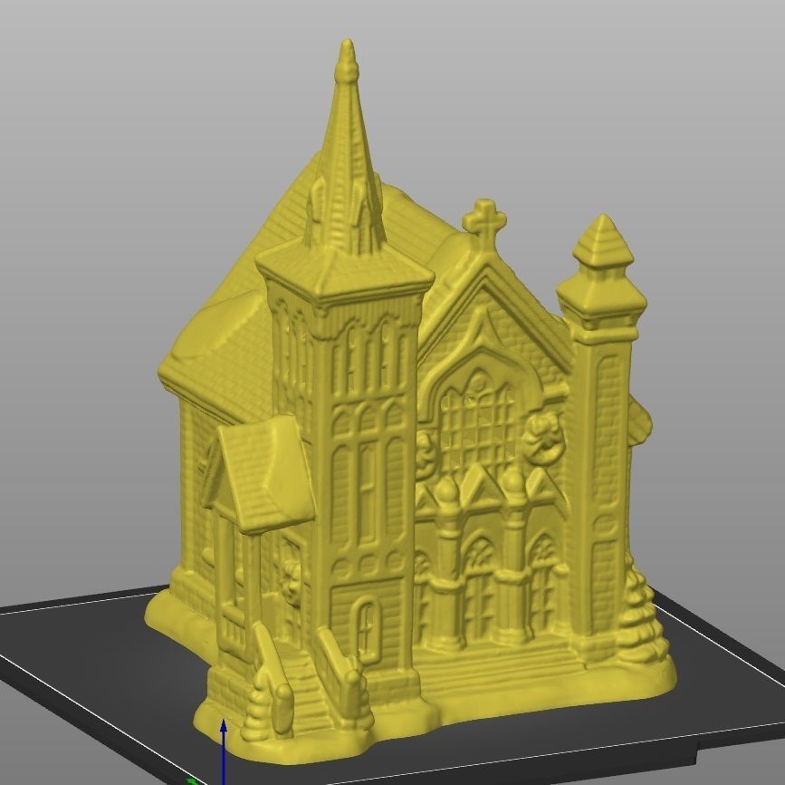 christmas village  cathedral 3D print model_3