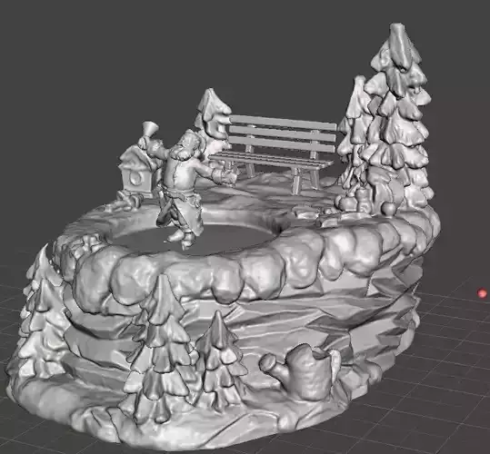 christmas skating pond 3D print model