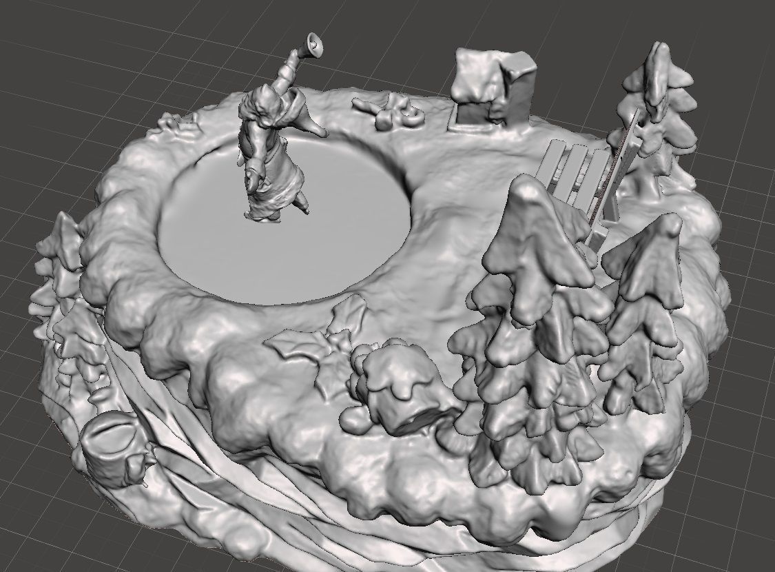 christmas skating pond 3D print model_3