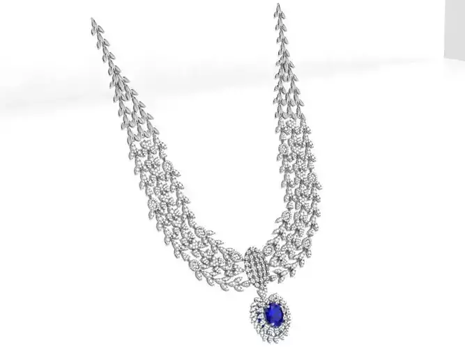 Oval Cluster Luxury Necklace 4649 3D print model