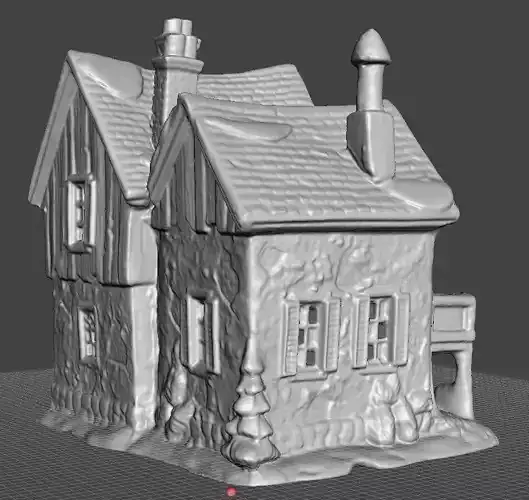 christmas village inn 3D print model