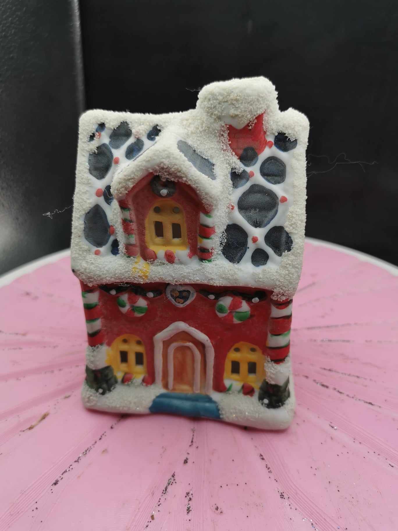 christmas village tea light house 3D print model_5