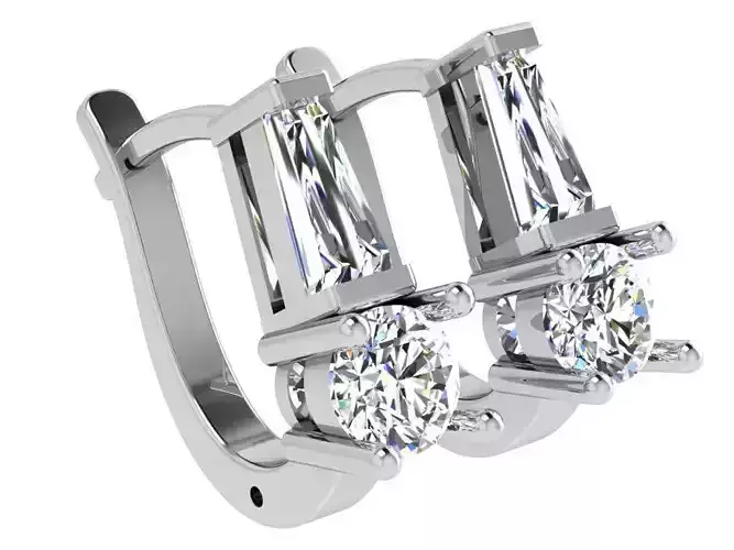 Diamond English Lock Earring 4652