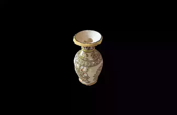 Marble Meenakari Gold Plated Low-poly 3D model